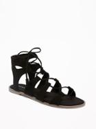 Old Navy Womens Lace-up Gladiator Sandals For Women Blackjack Size 9