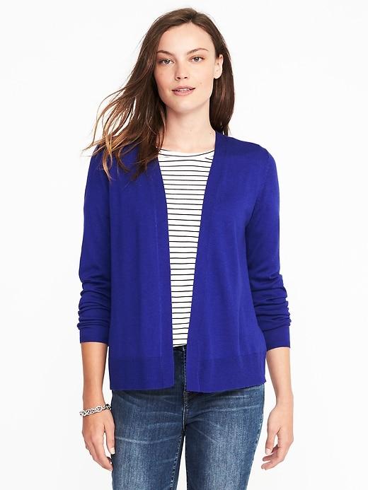 Old Navy Semi Fitted Open Front Sweater For Women - Violet Blues