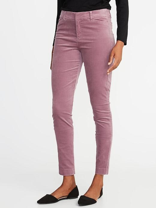 Mid-rise Velvet Pixie Ankle Pants For Women
