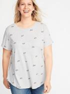 Everywear Bicycle-print Plus-size Tee