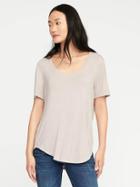 Old Navy Luxe Curved Hem Tee For Women - Icelandic Mineral