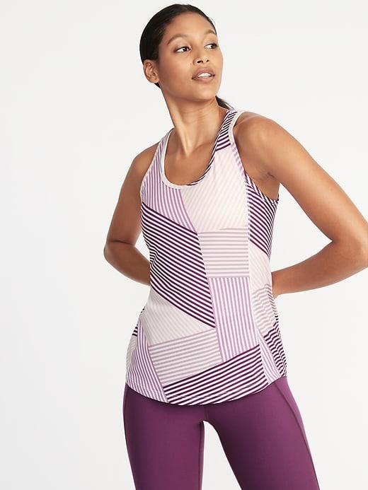Old Navy Womens Crossback Keyhole Performance Tank For Women Pink Stripe Size S