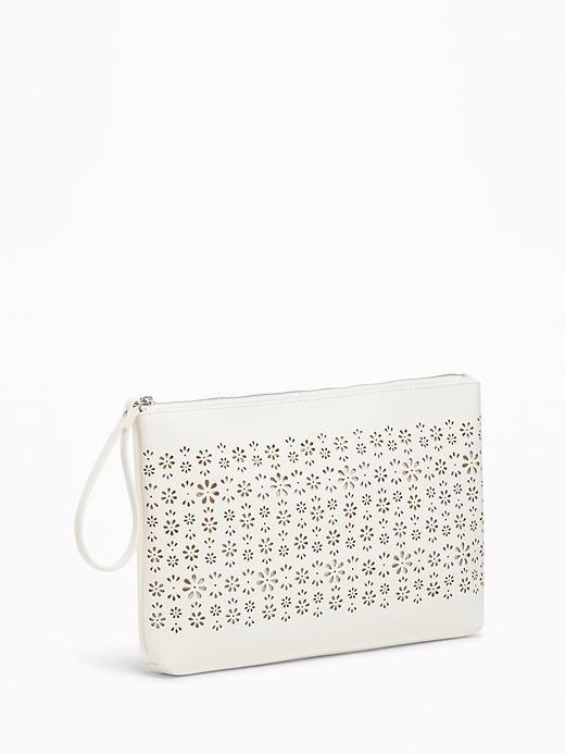 Old Navy Womens Laser-cut Clutch For Women Bone Size One Size