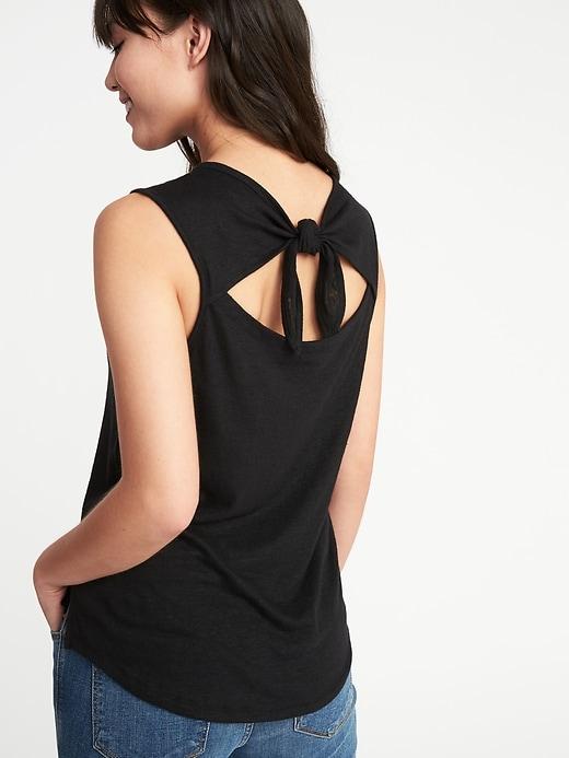 Old Navy Womens Relaxed Sleeveless Tie-back Top For Women Black Size M