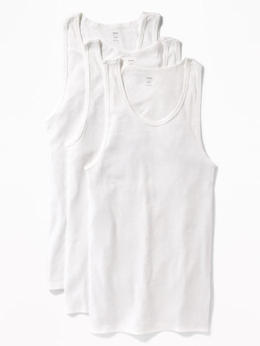Old Navy Mens Rib-knit Tank 3-pack For Men Bright White Size Xs