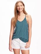 Old Navy Relaxed Strappy Keyhole Tank For Women - Multi Cool Print Tops