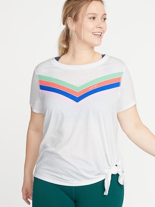 Graphic Side-tie Plus-size Performance Tee