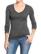 Old Navy Womens Perfect V Neck Tees Size Xl Petite - Charcoal