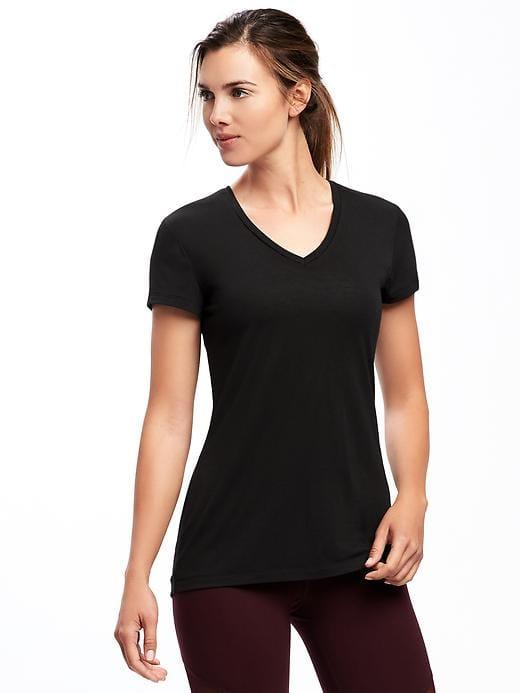 Old Navy Womens Ultra-light V-neck Performance Tee For Women Black Size M