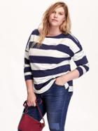 Old Navy Womens Plus Striped Tees Size 1x Plus - Blue Stripe