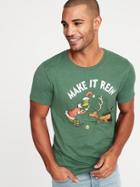 Old Navy Mens Dr. Seuss'; The Grinch Make It Rein Tee For Men Field Of Greens Size S