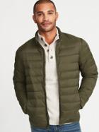 Old Navy Mens Water-resistant Packable Quilted Jacket For Men Olive Size Xs