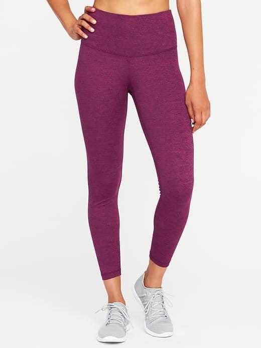 Old Navy High Rise Go Dry 7/8 Length Leggings For Women - Winter Wine