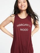 Old Navy Womens Graphic High-neck Swing Tank For Women Margarita Mood Size M