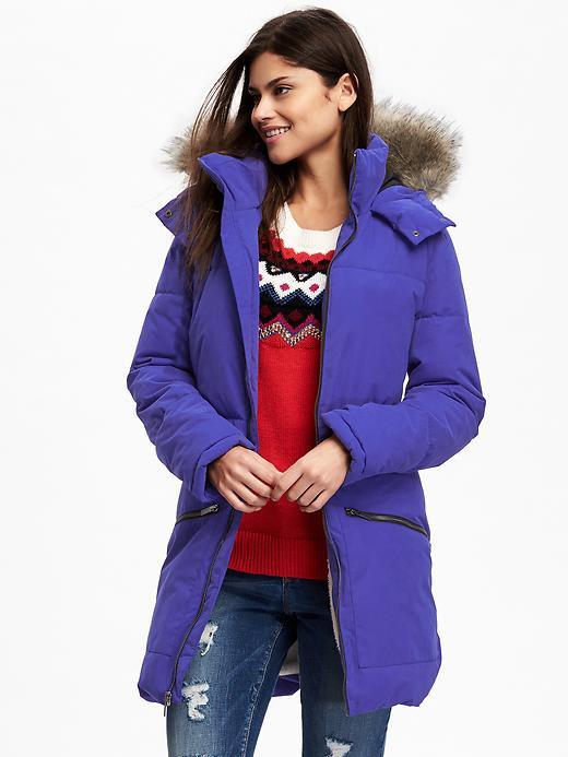 Old Navy Frost Free Hooded Down Fill Parka For Women - Ultraviolet