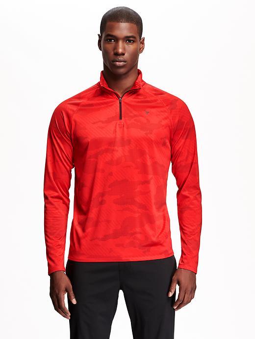 Old Navy Mens Go Dry 1/4 Zip Pullover - Apple Of My Eye