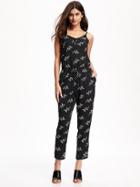 Old Navy Cami Jumpsuit For Women - Black Print