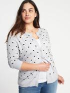 Old Navy Womens Embroidered Polka-dot Plus-size Cardi Dots Size 1x