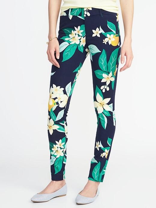 Old Navy Womens Mid-rise Pixie Full-length Pants For Women Navy Floral Size 6