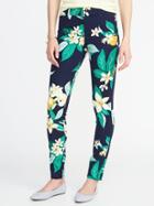 Old Navy Womens Mid-rise Pixie Full-length Pants For Women Navy Floral Size 6