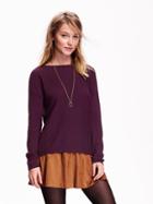 Old Navy Womens Boatneck Sweater Size L Tall - Blackberry