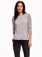 Old Navy Split Back Tulip Sweater - Heather Gray