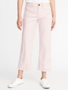 Old Navy Womens Mid-rise Cropped Wide-leg Chinos For Women Bubblegum Pink Size 6