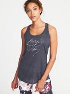 Old Navy Womens Graphic Racerback Performance Tank For Women Carbon Size M