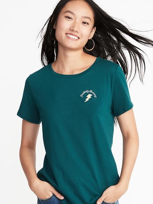 Old Navy Womens Everywear Graphic Tee For Women Positively Stunning Size S