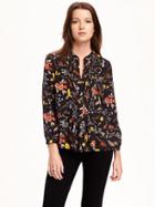 Old Navy Pintuck Swing Top For Women - Black Floral
