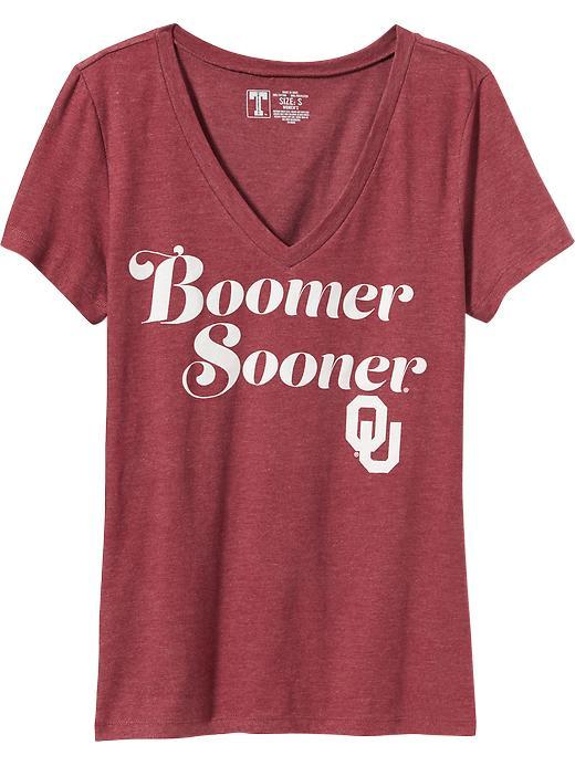 Old Navy Womens College Team V Neck Tee Size L - Oklahoma
