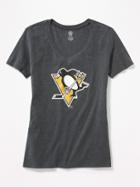 Old Navy Womens Nhl Team V-neck Tee For Women Pittsburgh Penguins Size L