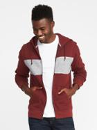 Old Navy Mens Color-blocked Zip Hoodie For Men Red/gray Color Block Size S