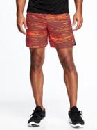 Old Navy Mens Go-dry Printed Run Shorts For Men (7) Bright Orange Size Xl