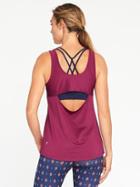 Old Navy Go Dry Cutout Back Tank For Women - Raspberry Twist