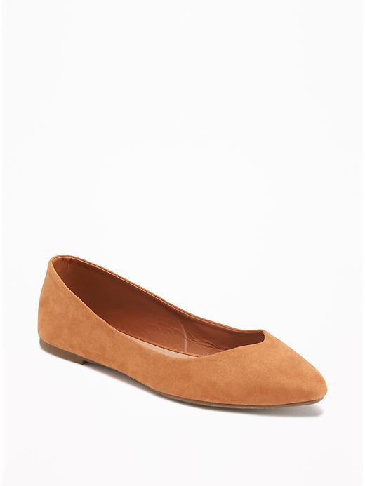 Old Navy Sueded Pointy Ballet Flats For Women - White Dots
