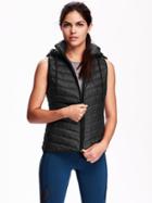 Old Navy Womens Hooded Frost Free Vest Size L - Black