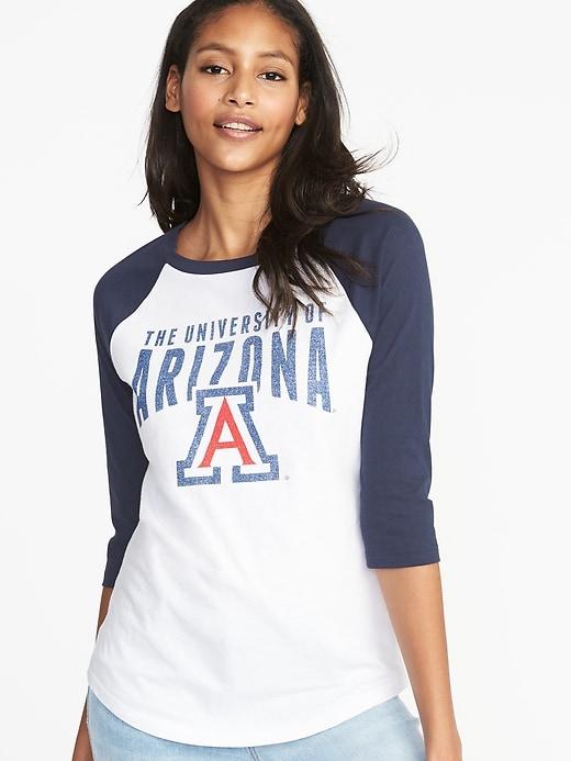 Old Navy Womens College-team 3/4-length Raglan Tee For Women Arizona Size Xs