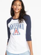 Old Navy Womens College-team 3/4-length Raglan Tee For Women Arizona Size Xs