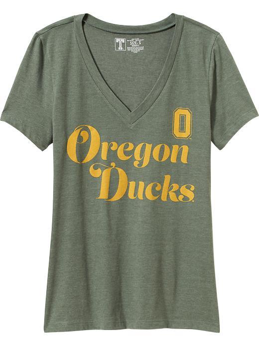 Old Navy Womens College Team V Neck Tee Size L - University Of Oregon