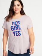 Everywear Plus-size Graphic Slub-knit Tee