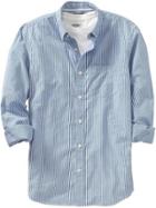 Old Navy Mens Everyday Classic Regular Fit Shirts - Blue/white Stripe