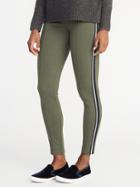 Old Navy Womens High-rise Stevie Side-stripe Textured Ponte Pants For Women Hunter Pines Size S