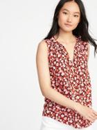 Old Navy Womens Relaxed Sleeveless Boho Top For Women Red Floral Size L