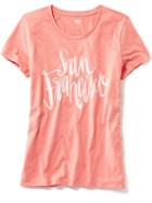 Old Navy Graphic Print &quot;san Francisco&quot; Tee Size L - Lava Guava