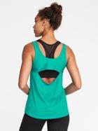 Old Navy Go Dry Cutout Back Tank For Women - Teal Appeal