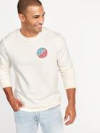 Old Navy Mens Chill Vibes Graphic Fleece Sweatshirt For Men Sea Salt Size M