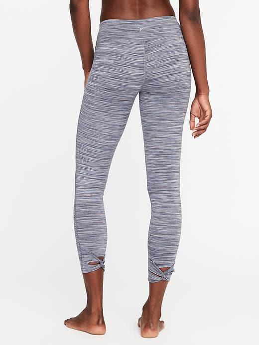 Old Navy Womens Mid-rise Knot-hem 7/8-length Compression Leggings For Women Dorian Grey Size Xxl