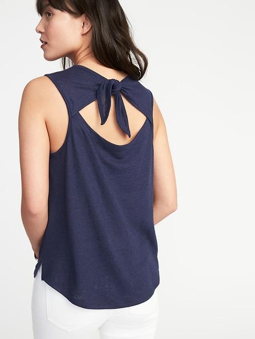 Old Navy Womens Relaxed Sleeveless Tie-back Top For Women Lost At Sea Navy Size Xxl