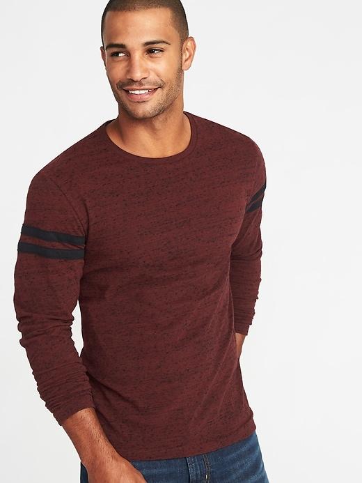 Old Navy Mens Soft-washed Slub-knit Crew-neck Tee For Men Dark Red Size Xs